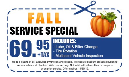 fall service special for cars coupon