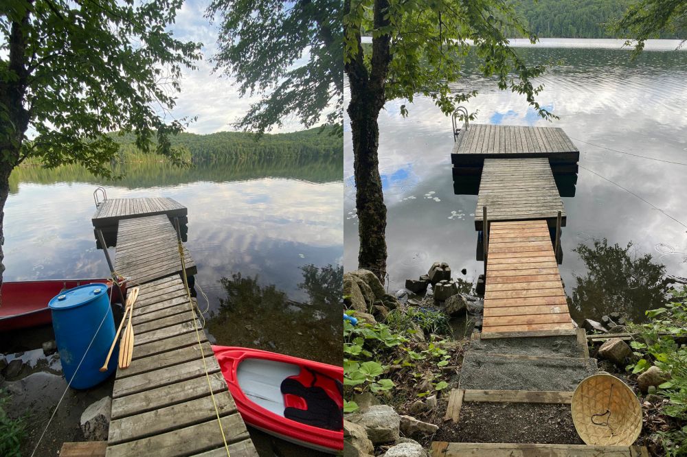photo of handyman services ottawa cottage sinking dock repair before and after