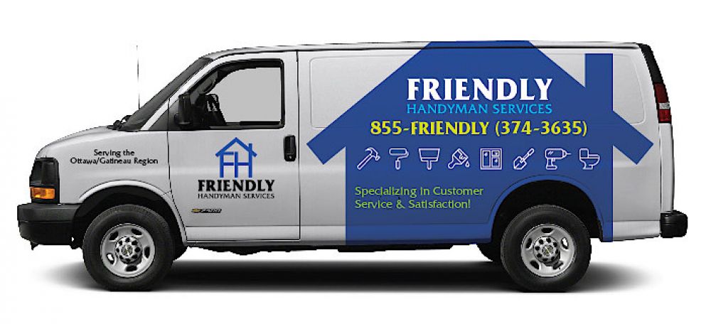 photo of the Friendly Handyman Services company tile installation service vehicle for Ottawa Gatineau