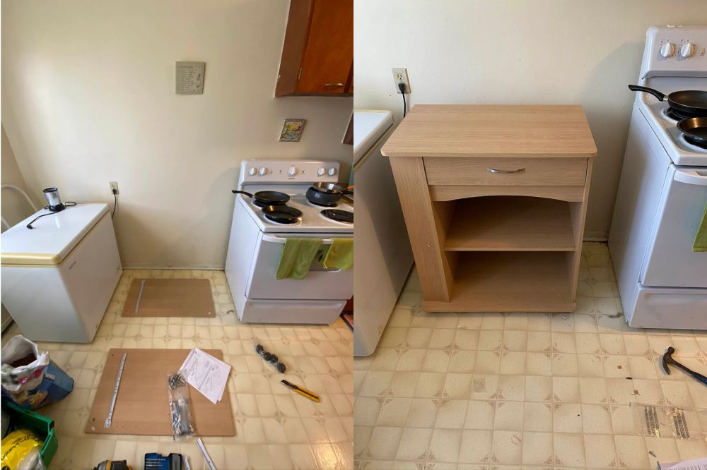photo of handyman ottawa furniture assembly before and after pic