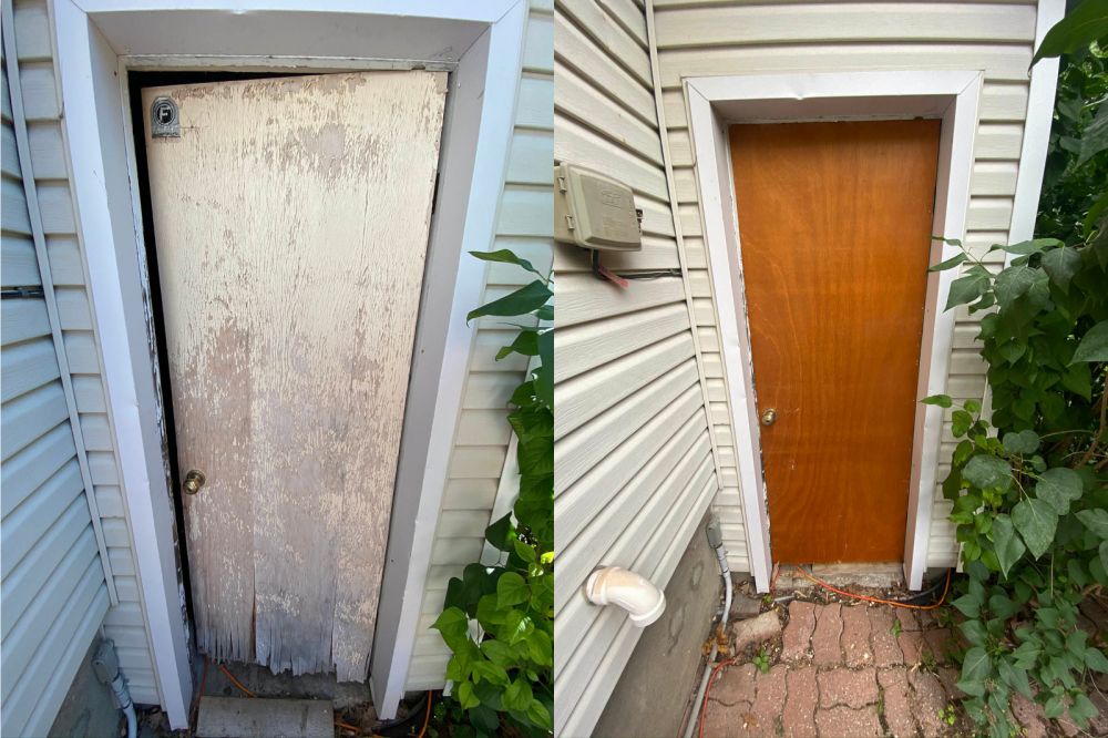 photo of handyman ottawa outside door replacement before and after pic