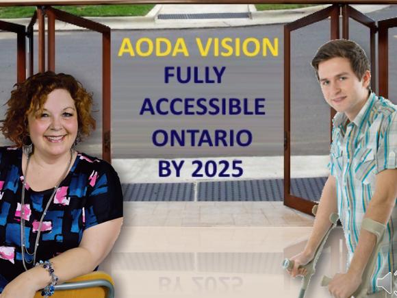 expandable doors wide open text in centre - AODA Vision - Fully accessible Ontario by 2025